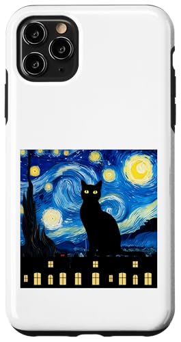 Sternennacht-Katzenzauber – Van Gogh-Stil, skurrile Kunst Hülle für iPhone 11 Pro Max von NightWhirl Creations