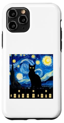 Sternennacht-Katzenzauber – Van Gogh-Stil, skurrile Kunst Hülle für iPhone 11 Pro von NightWhirl Creations