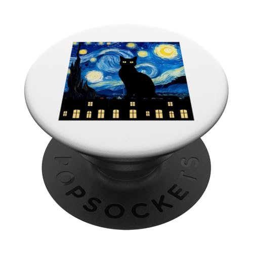 Sternennacht-Katzenzauber – Van Gogh-Stil, skurrile Kunst PopSockets Klebender PopGrip Sternennacht-Katzenzauber – Van Gogh-Stil, skurrile Kunst PopSockets Klebender PopGrip von NightWhirl Creations