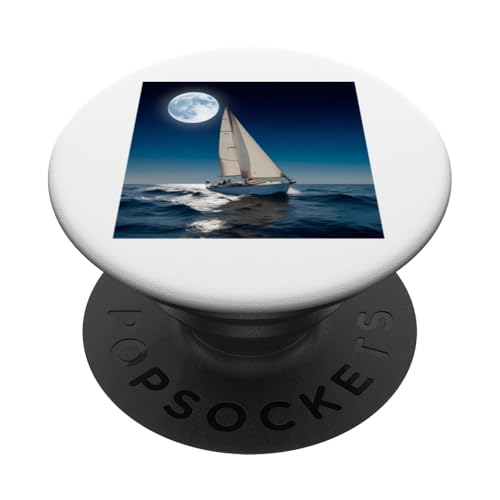 Sternennacht Segelboot-Abenteuer, nautischer Traum PopSockets Klebender PopGrip Sternennacht Segelboot-Abenteuer, nautischer Traum PopSockets Klebender PopGrip von NightWhirl Creations