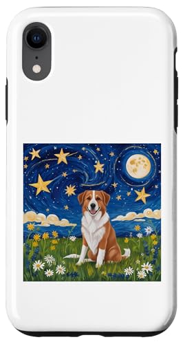 Sternennachthund, Wiesenlandschaft, himmlische Kunst Hülle für iPhone XR von NightWhirl Creations