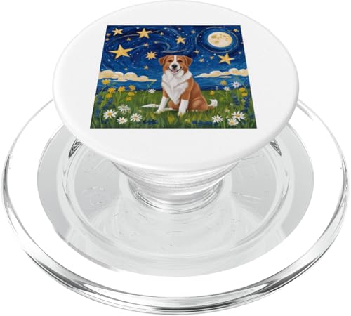 Sternennachthund, Wiesenlandschaft, himmlische Kunst PopSockets PopGrip für MagSafe von NightWhirl Creations