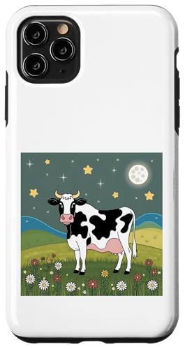 Sternennachtkuh - skurrile Bauernhofszene Hülle für iPhone 11 Pro Max von NightWhirl Creations