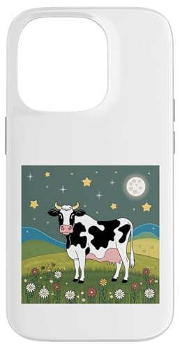 Sternennachtkuh - skurrile Bauernhofszene Hülle für iPhone 14 Pro von NightWhirl Creations