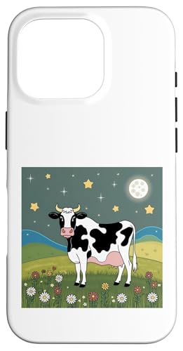 Sternennachtkuh - skurrile Bauernhofszene Hülle für iPhone 16 Pro von NightWhirl Creations
