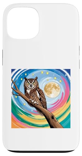 Verzauberte Eule unter Sternenhimmel, skurrile Kunst Hülle für iPhone 13 von NightWhirl Creations
