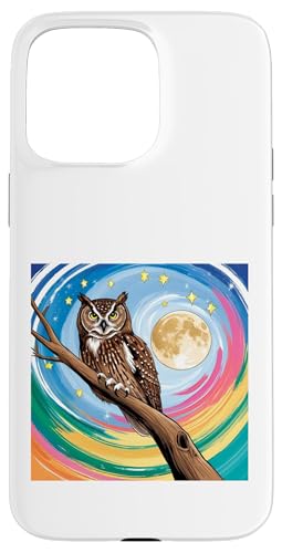 Verzauberte Eule unter Sternenhimmel, skurrile Kunst Hülle für iPhone 15 Pro Max Verzauberte Eule unter Sternenhimmel, skurrile Kunst Hülle für iPhone 15 Pro Max von NightWhirl Creations