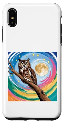 Verzauberte Eule unter Sternenhimmel, skurrile Kunst Hülle für iPhone XS Max von NightWhirl Creations