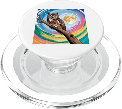 Verzauberte Eule unter Sternenhimmel, skurrile Kunst PopSockets PopGrip für MagSafe Verzauberte Eule unter Sternenhimmel, skurrile Kunst PopSockets PopGrip für MagSafe von NightWhirl Creations
