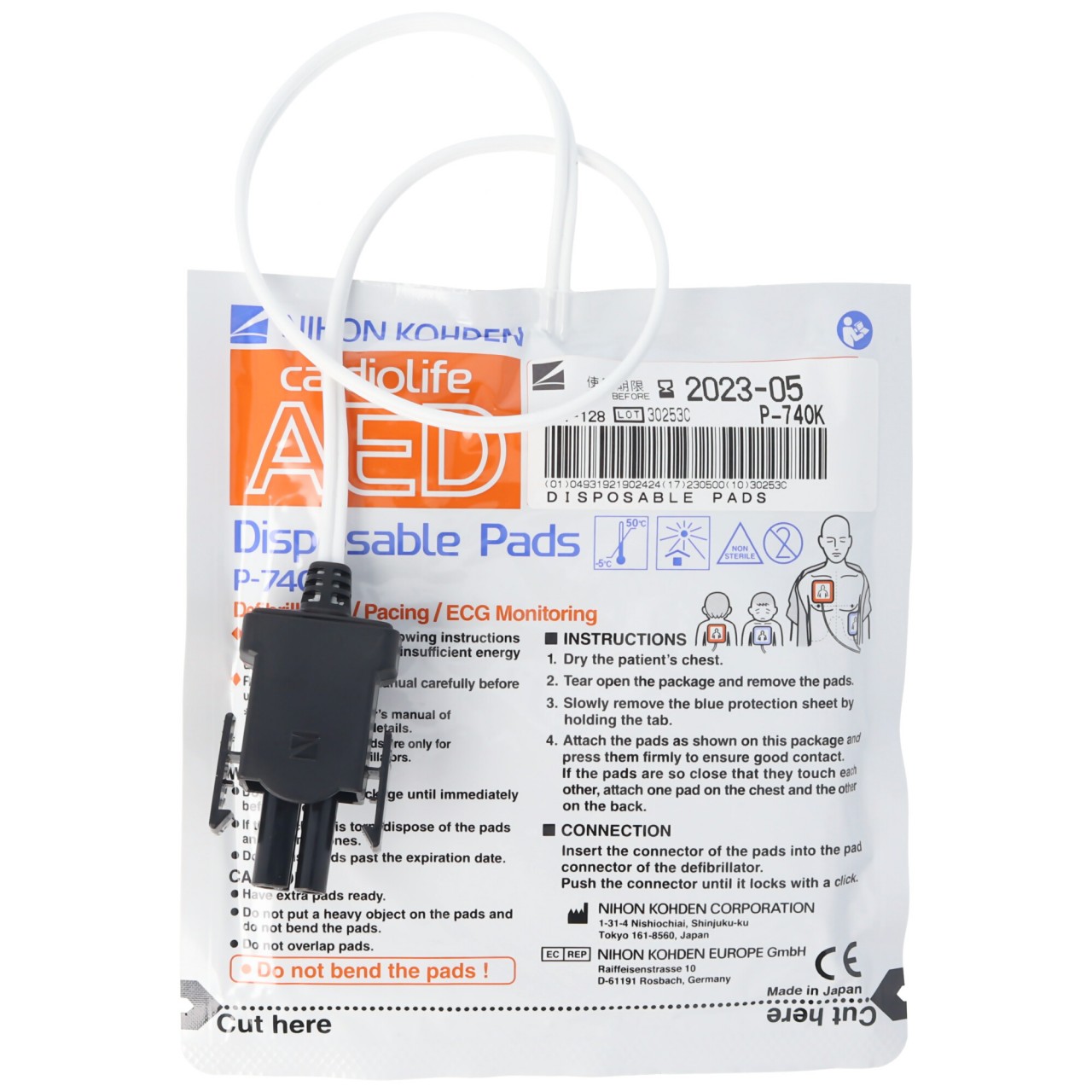 Original Defi-Elektroden Pads Nihon Kohden Cardiolife AED 2100 P-740K Original Defi-Elektroden Pads Nihon Kohden Cardiolife AED 2100 P-740K von Nihon Kohden