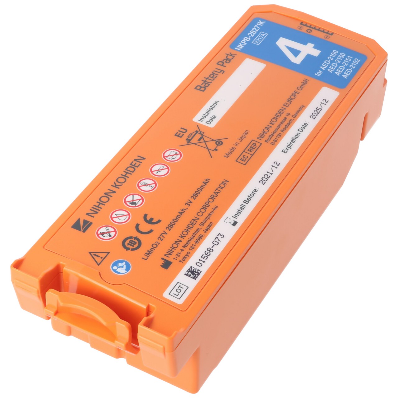 Original Nihon Kohden Lithiumbatterie für Defibrillator Cardiolife AED2100 ab SN 5001, AED2150, AED2151, AED2152 Original Nihon Kohden Lithiumbatterie für Defibrillator Cardiolife AED2100 ab SN 5001, AED2150, AED2151, AED2152 von Nihon Kohden