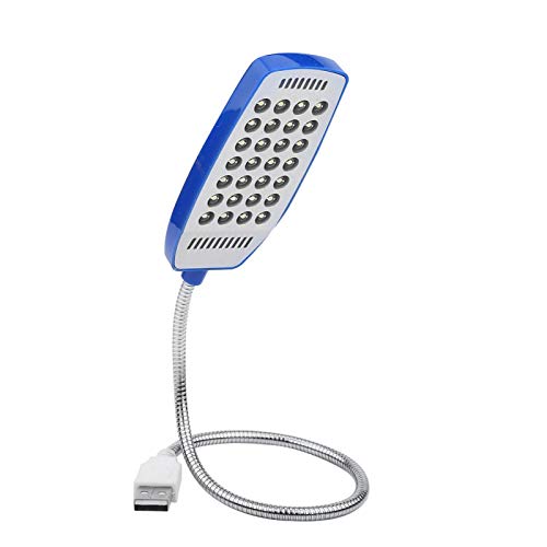 Niiyen USB-Licht, 5 V Flexibler Schwanenhals Mini-USB-Aufladung 28 LED tragbare Leselampe Computerlampe, mit Schalter, Flexibles Schwanenhals-Design, Stromversorgung über USB-Anschluss(Blau) von Niiyen