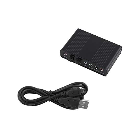 Optische Audio-Soundkarte, USB-Soundkarte, 6-Kanal-Soundkarte USB externer digitaler optischer SPDIF-Audioausgangsadapter für PC-Laptop-Aufnahme von Niiyen