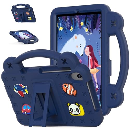 Für TCL Tab 8 LE (9137W) / TCL Tab 8 WiFi (9132X) 2023 Kinderhülle, Tablet-Hülle kinderfreundlich, DIY niedliches Design, Griff mit Ständer, EVA leichte Schutzhülle, Marineblau von Nikaque