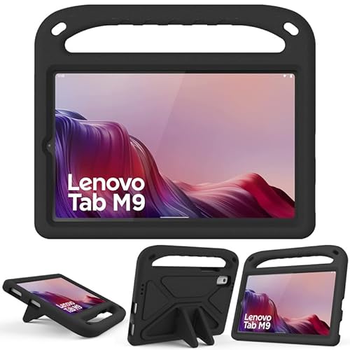 Kinder-Schutzhülle für Lenovo Tab M9 2023 9 Zoll (TB-310FU), EVA-Schaum, leicht, stoßfest, robust, Tablet-Hülle mit Griff und Ständer, für Kinder, Schwarz von Nikaque