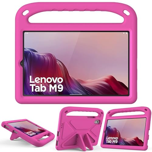 Kinder-Schutzhülle für Lenovo Tab M9 2023 9 Zoll (TB-310FU), EVA-Schaum, leicht, stoßfest, robust, Tablet-Schutzhülle mit Griff und Ständer, für Kinder, Rosa von Nikaque