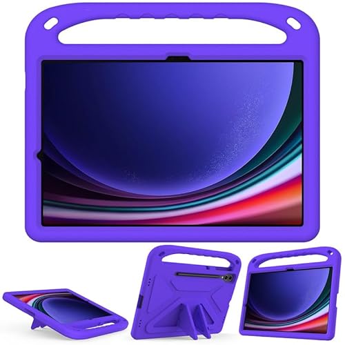 Kinder-Schutzhülle für Samsung Galaxy Tab S9+ Plus 12,4 Zoll 2023 SM-X810/X816B/X818U, EVA-Schaum, leicht, stoßfest, langlebig, Tablet-Schutzhülle mit Griff und Ständer für Kinder, Violett von Nikaque