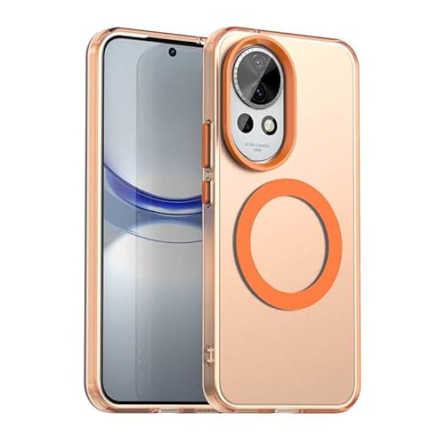 Magnetische Hülle für Huawei Nova 13, Transluzent Matt Kompatibel mit Mag-Safe, Unterstützung Kabelloses Laden, Slim Fit Stoßfest TPU Silikon Case, Orange Magnetische Hülle für Huawei Nova 13, Transluzent Matt Kompatibel mit Mag-Safe, Unterstützung Kabelloses Laden, Slim Fit Stoßfest TPU Silikon Case, Orange von Nikaque