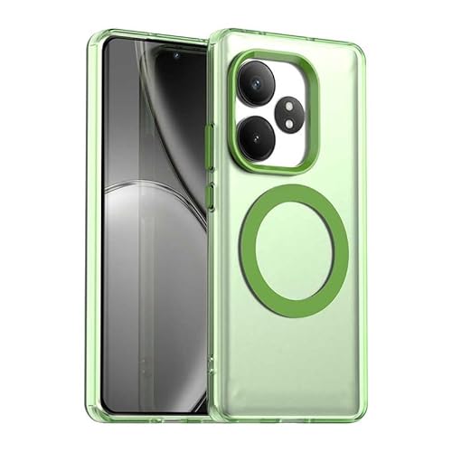 Magnetische Hülle für OPPO Realme GT Neo 6 SE, durchscheinend matt, kompatibel mit Mag-Safe, unterstützt kabelloses Laden, schlanke Passform, stoßfeste TPU-Silikonhülle, Grün Magnetische Hülle für OPPO Realme GT Neo 6 SE, durchscheinend matt, kompatibel mit Mag-Safe, unterstützt kabelloses Laden, schlanke Passform, stoßfeste TPU-Silikonhülle, Grün von Nikaque