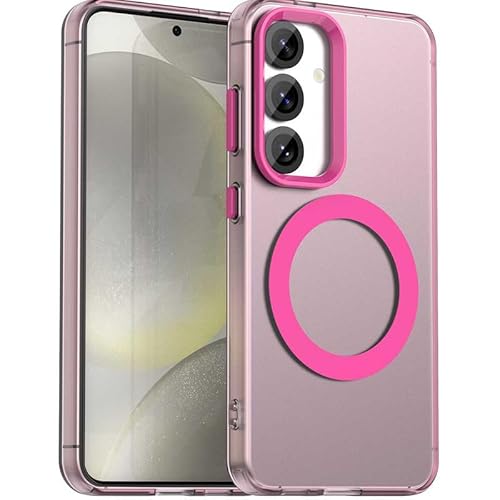 Magnetische Hülle für Samsung Galaxy S25, Transluzent Matt Kompatibel mit Mag-Safe, Unterstützung Kabelloses Laden, Slim Fit Stoßfest TPU Silikon Case, Rosa Magnetische Hülle für Samsung Galaxy S25, Transluzent Matt Kompatibel mit Mag-Safe, Unterstützung Kabelloses Laden, Slim Fit Stoßfest TPU Silikon Case, Rosa von Nikaque