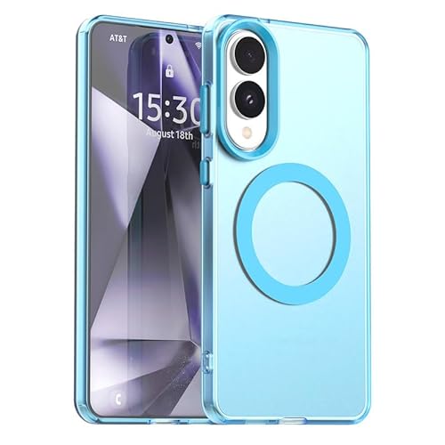 Magnetische Hülle für Samsung Galaxy S25 Edge 5G, Transluzent Matt Kompatibel mit Mag-Safe, Unterstützung Kabelloses Laden, Slim Fit Stoßfest TPU Silikon Case, Blau Magnetische Hülle für Samsung Galaxy S25 Edge 5G, Transluzent Matt Kompatibel mit Mag-Safe, Unterstützung Kabelloses Laden, Slim Fit Stoßfest TPU Silikon Case, Blau von Nikaque