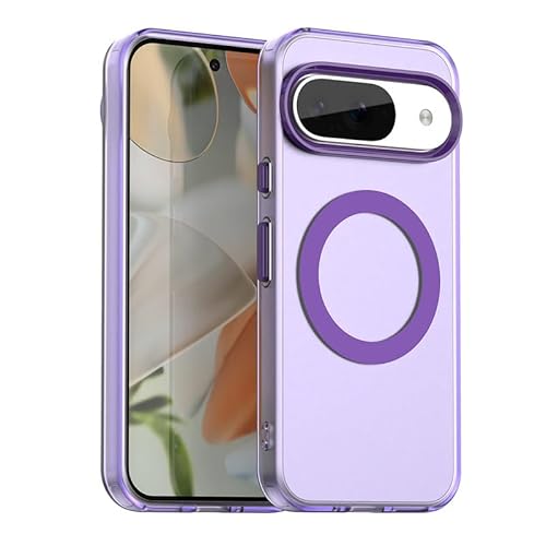 Nikaque Magnetische Hülle für Google Pixel 9, Transluzent Matt Kompatibel mit Mag-Safe, Unterstützung Kabelloses Laden, Slim Fit Stoßfest TPU Silikon Case, Lila Nikaque Magnetische Hülle für Google Pixel 9, Transluzent Matt Kompatibel mit Mag-Safe, Unterstützung Kabelloses Laden, Slim Fit Stoßfest TPU Silikon Case, Lila von Nikaque