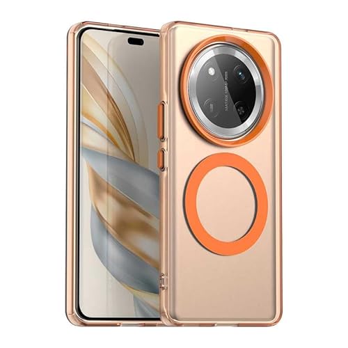 Nikaque Magnetische Hülle für Honor X60 Pro, Transluzent Matt Kompatibel mit Mag-Safe, Unterstützung Kabelloses Laden, Slim Fit Stoßfest TPU Silikon Case, Orange Nikaque Magnetische Hülle für Honor X60 Pro, Transluzent Matt Kompatibel mit Mag-Safe, Unterstützung Kabelloses Laden, Slim Fit Stoßfest TPU Silikon Case, Orange von Nikaque