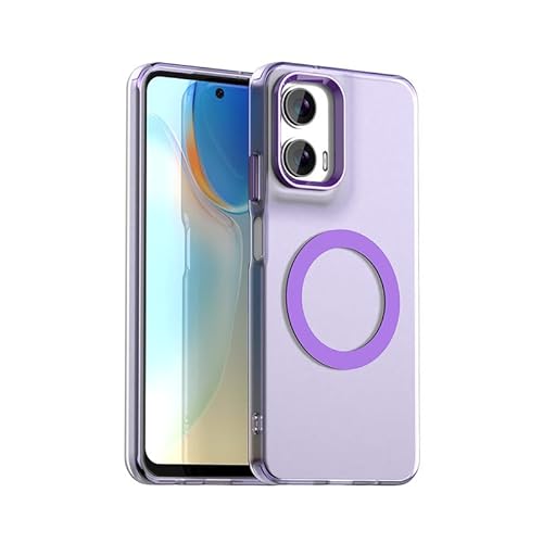 Nikaque Magnetische Hülle für Motorola Moto G35 5G, Transluzent Matt Kompatibel mit Mag-Safe, Unterstützung Kabelloses Laden, Slim Fit Stoßfest TPU Silikon Case, Lila Nikaque Magnetische Hülle für Motorola Moto G35 5G, Transluzent Matt Kompatibel mit Mag-Safe, Unterstützung Kabelloses Laden, Slim Fit Stoßfest TPU Silikon Case, Lila von Nikaque