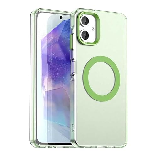 Nikaque Magnetische Hülle für Samsung Galaxy A06 4G, Transluzent Matt Kompatibel mit Mag-Safe, Unterstützung Kabelloses Laden, Slim Fit Stoßfest TPU Silikon Case, Grün Nikaque Magnetische Hülle für Samsung Galaxy A06 4G, Transluzent Matt Kompatibel mit Mag-Safe, Unterstützung Kabelloses Laden, Slim Fit Stoßfest TPU Silikon Case, Grün von Nikaque