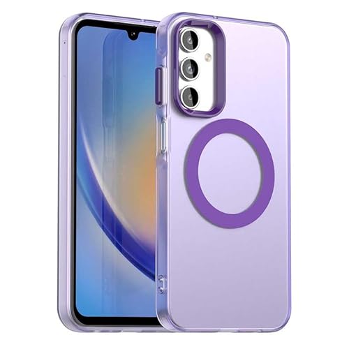 Nikaque Magnetische Hülle für Samsung Galaxy A15 5G, Transluzent Matt Kompatibel mit Mag-Safe, Unterstützung Kabelloses Laden, Slim Fit Stoßfest TPU Silikon Case, Lila Nikaque Magnetische Hülle für Samsung Galaxy A15 5G, Transluzent Matt Kompatibel mit Mag-Safe, Unterstützung Kabelloses Laden, Slim Fit Stoßfest TPU Silikon Case, Lila von Nikaque