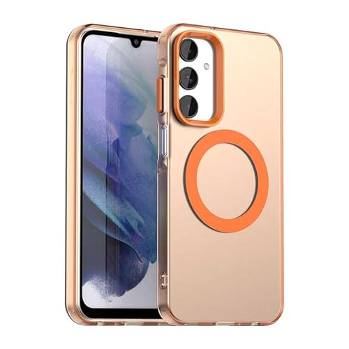 Nikaque Magnetische Hülle für Samsung Galaxy A25 5G, Transluzent Matt Kompatibel mit Mag-Safe, Unterstützung Kabelloses Laden, Slim Fit Stoßfest TPU Silikon Case, Orange Nikaque Magnetische Hülle für Samsung Galaxy A25 5G, Transluzent Matt Kompatibel mit Mag-Safe, Unterstützung Kabelloses Laden, Slim Fit Stoßfest TPU Silikon Case, Orange von Nikaque