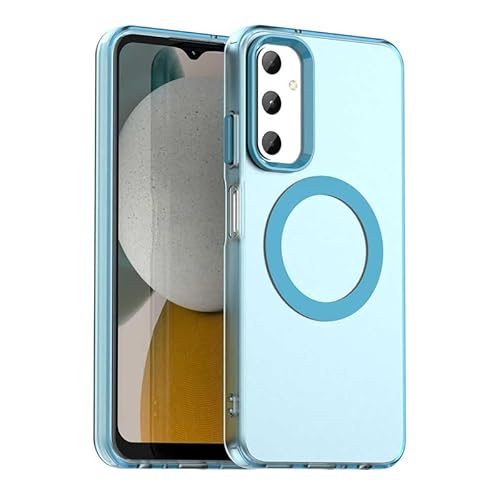 Nikaque Magnetische Hülle für Samsung Galaxy F14 4G, Transluzent Matt Kompatibel mit Mag-Safe, Unterstützung Kabelloses Laden, Slim Fit Stoßfest TPU Silikon Case, Blau Nikaque Magnetische Hülle für Samsung Galaxy F14 4G, Transluzent Matt Kompatibel mit Mag-Safe, Unterstützung Kabelloses Laden, Slim Fit Stoßfest TPU Silikon Case, Blau von Nikaque