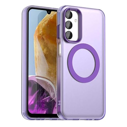Nikaque Magnetische Hülle für Samsung Galaxy F14 5G, Transluzent Matt Kompatibel mit Mag-Safe, Unterstützung Kabelloses Laden, Slim Fit Stoßfest TPU Silikon Case, Lila Nikaque Magnetische Hülle für Samsung Galaxy F14 5G, Transluzent Matt Kompatibel mit Mag-Safe, Unterstützung Kabelloses Laden, Slim Fit Stoßfest TPU Silikon Case, Lila von Nikaque