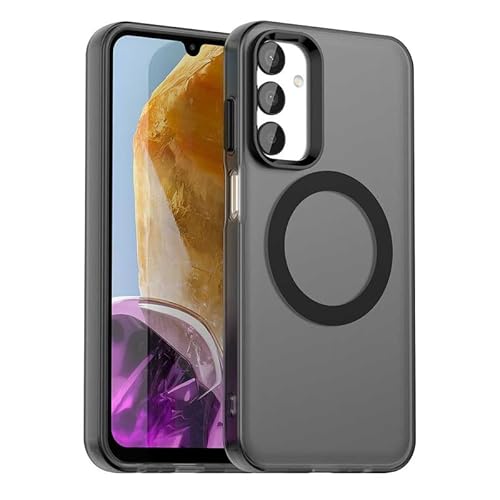 Nikaque Magnetische Hülle für Samsung Galaxy M15 5G, Transluzent Matt Kompatibel mit Mag-Safe, Unterstützung Kabelloses Laden, Slim Fit Stoßfest TPU Silikon Case, Schwarz Nikaque Magnetische Hülle für Samsung Galaxy M15 5G, Transluzent Matt Kompatibel mit Mag-Safe, Unterstützung Kabelloses Laden, Slim Fit Stoßfest TPU Silikon Case, Schwarz von Nikaque
