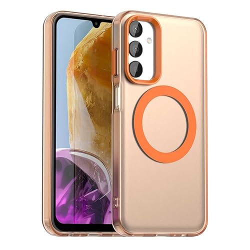 Nikaque Magnetische Hülle für Samsung Galaxy M15 Prime 5G, Transluzent Matt Kompatibel mit Mag-Safe, Unterstützung Kabelloses Laden, Slim Fit Stoßfest TPU Silikon Case, Orange Nikaque Magnetische Hülle für Samsung Galaxy M15 Prime 5G, Transluzent Matt Kompatibel mit Mag-Safe, Unterstützung Kabelloses Laden, Slim Fit Stoßfest TPU Silikon Case, Orange von Nikaque