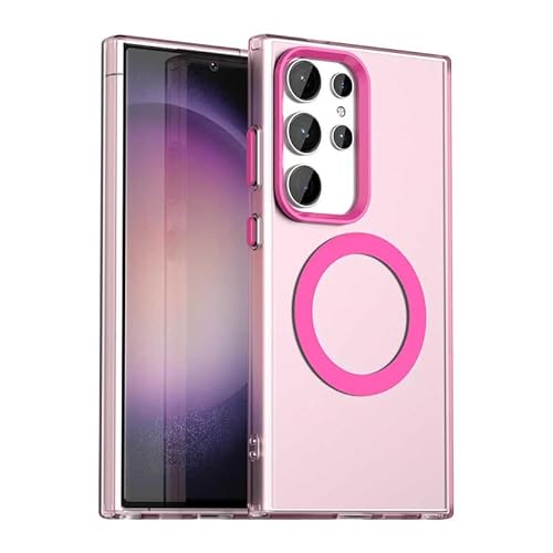 Nikaque Magnetische Hülle für Samsung Galaxy S24 Ultra, Transluzent Matt Kompatibel mit Mag-Safe, Unterstützung Kabelloses Laden, Slim Fit Stoßfest TPU Silikon Case, Rosa Nikaque Magnetische Hülle für Samsung Galaxy S24 Ultra, Transluzent Matt Kompatibel mit Mag-Safe, Unterstützung Kabelloses Laden, Slim Fit Stoßfest TPU Silikon Case, Rosa von Nikaque