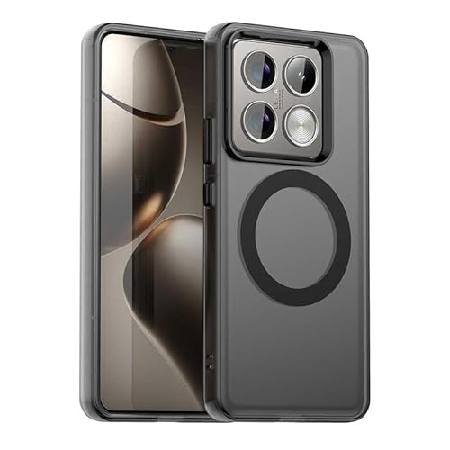 Nikaque Magnetische Hülle für Xiaomi 14T Pro, Transluzent Matt Kompatibel mit Mag-Safe, Unterstützung Kabelloses Laden, Slim Fit Stoßfest TPU Silikon Case, Schwarz Nikaque Magnetische Hülle für Xiaomi 14T Pro, Transluzent Matt Kompatibel mit Mag-Safe, Unterstützung Kabelloses Laden, Slim Fit Stoßfest TPU Silikon Case, Schwarz von Nikaque