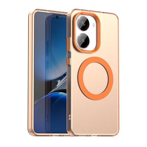 Nikaque Magnetische Hülle für Xiaomi Redmi Turbo 4, Transluzent Matt Kompatibel mit Mag-Safe, Unterstützung Kabelloses Laden, Slim Fit Stoßfest TPU Silikon Case, Orange Nikaque Magnetische Hülle für Xiaomi Redmi Turbo 4, Transluzent Matt Kompatibel mit Mag-Safe, Unterstützung Kabelloses Laden, Slim Fit Stoßfest TPU Silikon Case, Orange von Nikaque