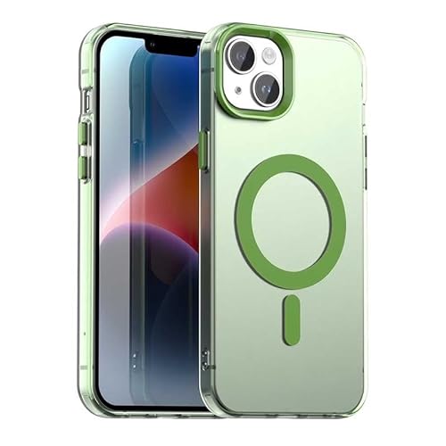 Nikaque Magnetische Hülle für iPhone 15, Transluzent Matt Kompatibel mit Mag-Safe, Unterstützung Kabelloses Laden, Slim Fit Stoßfest TPU Silikon Case, Grün Nikaque Magnetische Hülle für iPhone 15, Transluzent Matt Kompatibel mit Mag-Safe, Unterstützung Kabelloses Laden, Slim Fit Stoßfest TPU Silikon Case, Grün von Nikaque