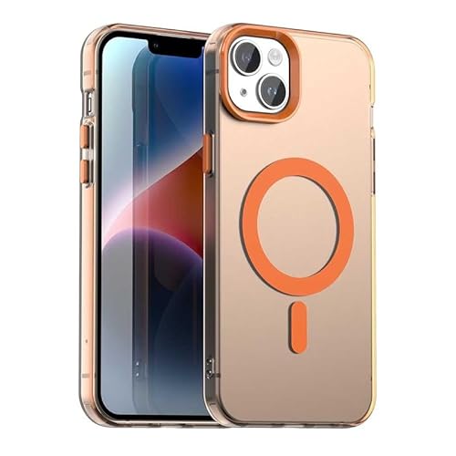 Nikaque Magnetische Hülle für iPhone 15 Plus, Transluzent Matt Kompatibel mit Mag-Safe, Unterstützung Kabelloses Laden, Slim Fit Stoßfest TPU Silikon Case, Orange Nikaque Magnetische Hülle für iPhone 15 Plus, Transluzent Matt Kompatibel mit Mag-Safe, Unterstützung Kabelloses Laden, Slim Fit Stoßfest TPU Silikon Case, Orange von Nikaque