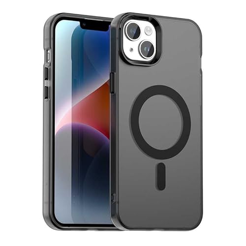 Nikaque Magnetische Hülle für iPhone 15 Plus, Transluzent Matt Kompatibel mit Mag-Safe, Unterstützung Kabelloses Laden, Slim Fit Stoßfest TPU Silikon Case, Schwarz Nikaque Magnetische Hülle für iPhone 15 Plus, Transluzent Matt Kompatibel mit Mag-Safe, Unterstützung Kabelloses Laden, Slim Fit Stoßfest TPU Silikon Case, Schwarz von Nikaque