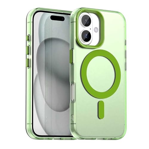 Nikaque Magnetische Hülle für iPhone 16 Plus, Transluzent Matt Kompatibel mit Mag-Safe, Unterstützung Kabelloses Laden, Slim Fit Stoßfest TPU Silikon Case, Grün Nikaque Magnetische Hülle für iPhone 16 Plus, Transluzent Matt Kompatibel mit Mag-Safe, Unterstützung Kabelloses Laden, Slim Fit Stoßfest TPU Silikon Case, Grün von Nikaque
