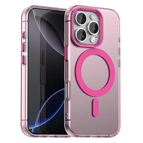 Nikaque Magnetische Hülle für iPhone 16 Pro, Transluzent Matt Kompatibel mit Mag-Safe, Unterstützung Kabelloses Laden, Slim Fit Stoßfest TPU Silikon Case, Rosa Nikaque Magnetische Hülle für iPhone 16 Pro, Transluzent Matt Kompatibel mit Mag-Safe, Unterstützung Kabelloses Laden, Slim Fit Stoßfest TPU Silikon Case, Rosa von Nikaque