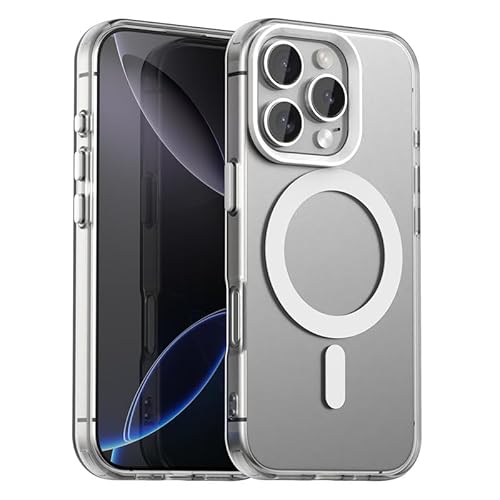 Nikaque Magnetische Hülle für iPhone 16 Pro, Transluzent Matt Kompatibel mit Mag-Safe, Unterstützung Kabelloses Laden, Slim Fit Stoßfest TPU Silikon Case, Weiß Nikaque Magnetische Hülle für iPhone 16 Pro, Transluzent Matt Kompatibel mit Mag-Safe, Unterstützung Kabelloses Laden, Slim Fit Stoßfest TPU Silikon Case, Weiß von Nikaque