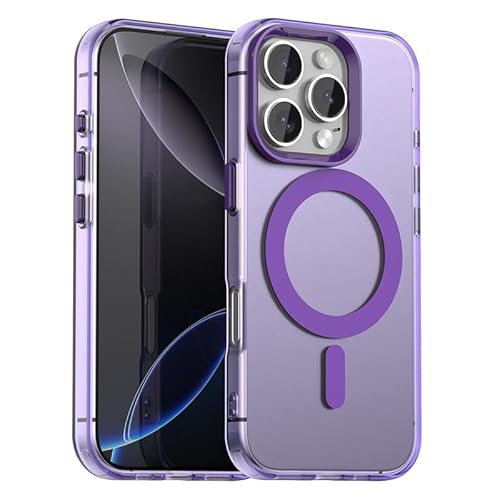 Nikaque Magnetische Hülle für iPhone 16 Pro Max, Transluzent Matt Kompatibel mit Mag-Safe, Unterstützung Kabelloses Laden, Slim Fit Stoßfest TPU Silikon Case, Lila Nikaque Magnetische Hülle für iPhone 16 Pro Max, Transluzent Matt Kompatibel mit Mag-Safe, Unterstützung Kabelloses Laden, Slim Fit Stoßfest TPU Silikon Case, Lila von Nikaque