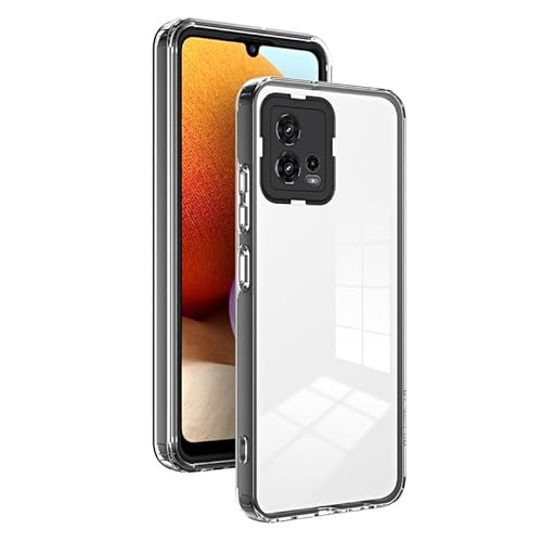 Nikaque Schutzhülle für Motorola G72, transparente harte PC-Hülle, Airbag-Schutz, Vierecke, stoßfest, abnehmbares Kameraobjektiv, schlanke Passform, Schutzhülle für Motorola Moto G72 5G, Schwarz von Nikaque