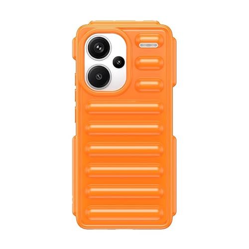 Nikaque Schutzhülle für Xiaomi Redmi 13 Pro Plus 5G, kompatibel mit Xiaomi Redmi 13 Pro Plus 5G, harte PC-Rückseite, Kapselschutz-Design, robuste, stoßfeste Handy-Stoßfängerabdeckung, Orange von Nikaque