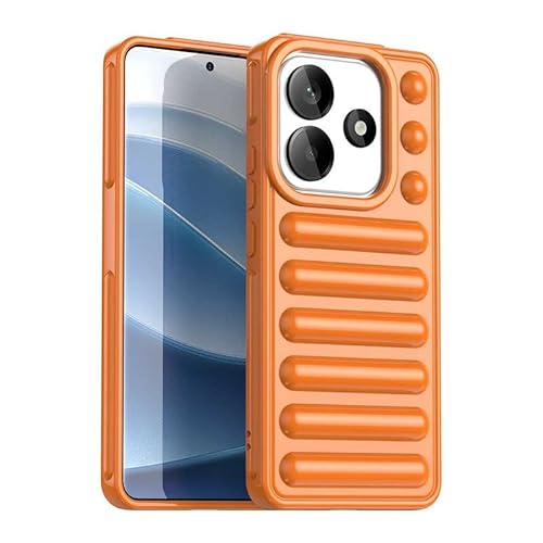 Nikaque Schutzhülle für Xiaomi Redmi 14 5G, kompatibel mit Xiaomi Redmi 14 5G, harte PC-Rückseite, Kapselschutz-Design, robuste, stoßfeste Handy-Stoßfängerabdeckung, Orange von Nikaque