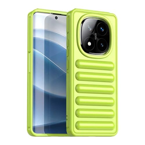 Nikaque Schutzhülle für Xiaomi Redmi 14 Pro Plus 5G, kompatibel mit Xiaomi Redmi 14 Pro Plus 5G, harte PC-Rückseite, Kapselschutz-Design, robuste, stoßfeste Handy-Stoßfängerabdeckung, Grün von Nikaque