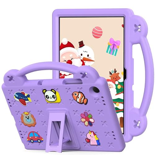 Nikaque für Samsung Galaxy Tab A9 Plus 2023 11 Zoll Hülle Kinder, Tablet Hülle Kinderfreundlich, DIY Niedliches Design, Griff mit Ständer, EVA Leichte Schutzhülle, Lila von Nikaque